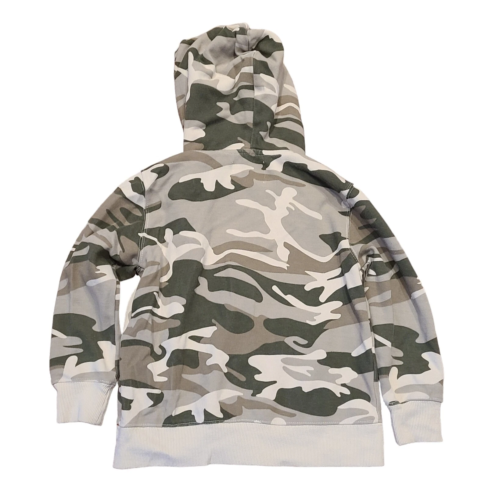 OFF WHITE Felpa con cappuccio e zip intera mimetica Zara bambino taglia 7 (122 cm) beige grigia