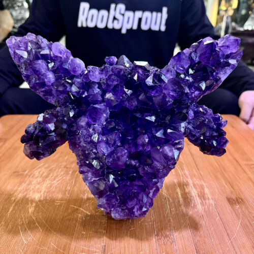 6.8LB Natural Brazilian Amethyst Crystal Point Stone Cluster Quartz Druzy Geode - Picture 3 of 11