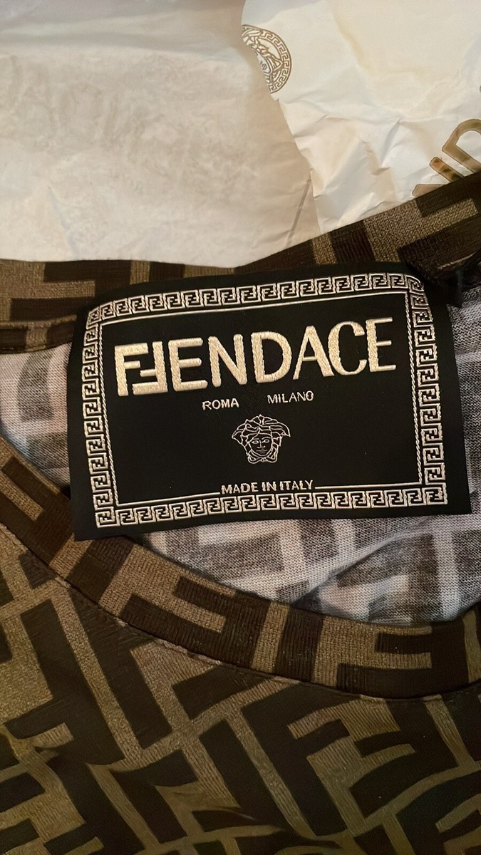 トップス FENDACE Fendace T Shirt Fendi Versace Collab Limited Edition Super