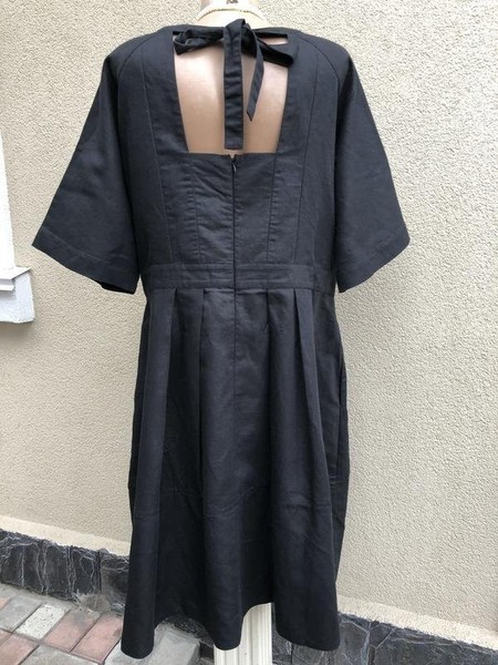 Women Jasper Conran Dress Black Linen 48 / 4XL /