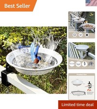 Deck Mounted Birdbath 11.4 inch Bird Feeder for Deck Railing with Adjustable ...