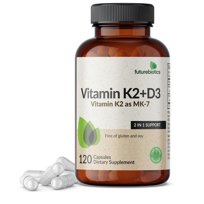 Vitamin K2 (MK7) with D3 Supplement - Non-GMO Formula - 5000 IU Vitamin D3 & ...