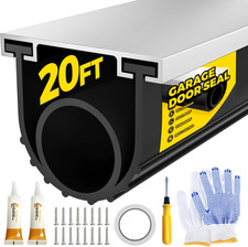 Garage Door Seal Bottom Rubber with Pre-Drilled Aluminum Track Retainer Kit, Eas