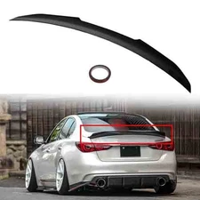 FOR 2014-2024 INFINITI Q50 PSM HIGHKICK GLOSS BLACK DUCKBILL TRUNK SPOILER WING