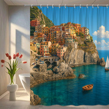 Colorful Coastal Shower Curtain for Beach and Ocean Lovers