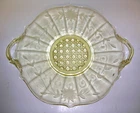 Depression Glass Platter Serving Tray Yellow Standard Glass Martha Washington