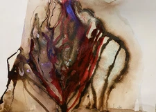 Abstract Mixed Media Ink Watercolor Painting on 11 X 15” Paper Contemporary