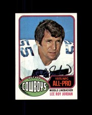 Lee Roy Jordan Hand Signed 1976 Topps Dallas Cowboys Autograph
