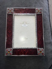 S Sunflower 4x6 Red Jeweled Photo Frame Ornate Rhinestone Victorian Style