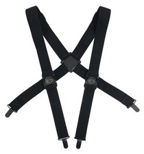 Harley-Davidson Men's Bar  Shield Adjustable Elastic Suspenders - Black