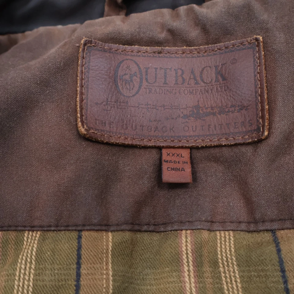 Outback Australian Men's Size 3XL Brown Oilskin Vest Genuine Waxed Cotton - Image 4 of 4