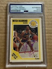 Psa/dna Early Auto #23 Mitch Richmond Signed Rookie RC Card 56 1989-90 Fleer. rookie card picture
