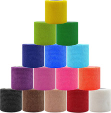 15 Pack 2" x 5 Yards Self Adhesive Cohesive Bandage Wrap Non Woven Breathable El