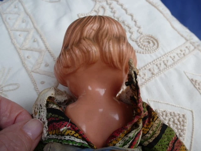 antike kleine Puppe , Googlie , Celluloid dünn, England, 23 cm, von 1955 - Bild 4 von 4