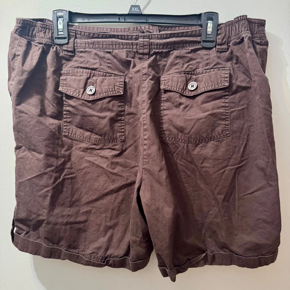 Basic Editions Classic Fit Brown Casual Shorts, Women's Size  XL - Image 2 of 3