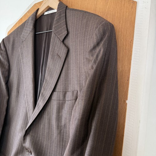 Hickey Freeman Suit Mens 42R Brown Pinstripe 2 Button 100% Wool Canvas 38x33 - Picture 8 of 22