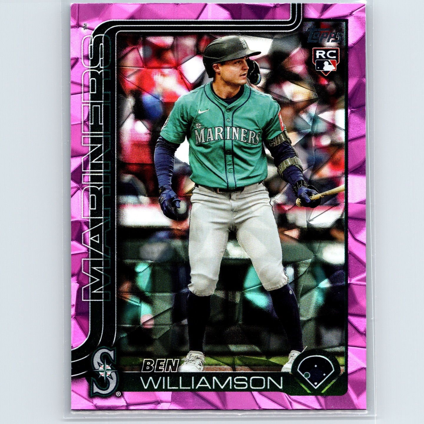 2025 Topps Update Ben Williamson Rookie #US130 Pink Diamante Seattle Mariners