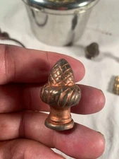 Vintage cast metal Electric Fixture Table Lamp Acorn Finial 1&1/2 inches tall