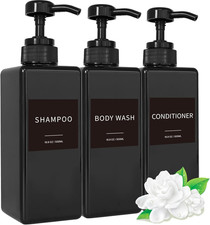 Shampoo and Conditioner Dispenser, Refillable Plastic Shampoo Pump Bottles with