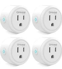 GHome Smart Mini Plug Wi-Fi Outlet Socket Alexa Google Home 4 Pack White