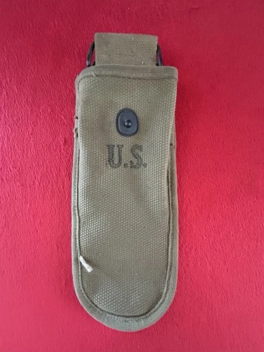 US Military Issue WWII WW2 WIRE CUTTER Canvas POUCH Khaki 1942 DATED Hoff