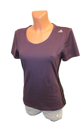 adidas Shirt S 34/36 T-Shirt rot stretchig Basic Sport Top kurzarm Sportshirt