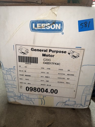 Lesson 098004.00 1/3HP 1750 DC Electric Motor 5/8 Shaft