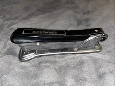 Vintage Bakelite AceLiner 502 Stapler USA Made Mid Century Swirl Black WORKS