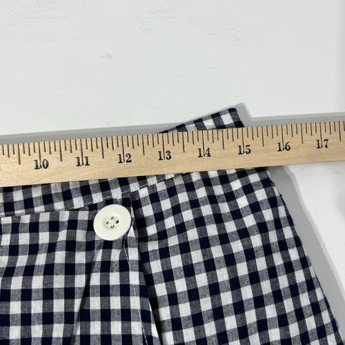 Falda corta de algodón a cuadros de guinga azul grande con envoltura sintética Collections Etc nueva - Imagen 13 de 14