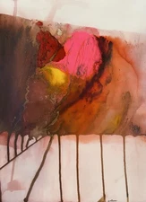 Abstract Mixed Media Painting on 11 X 15” Paper Contemporary