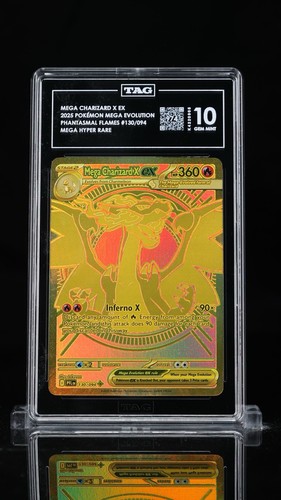 Mega Charizard X EX 130/094 Me: Phantasmal Flames Holo Mega Hyper Rare Graded