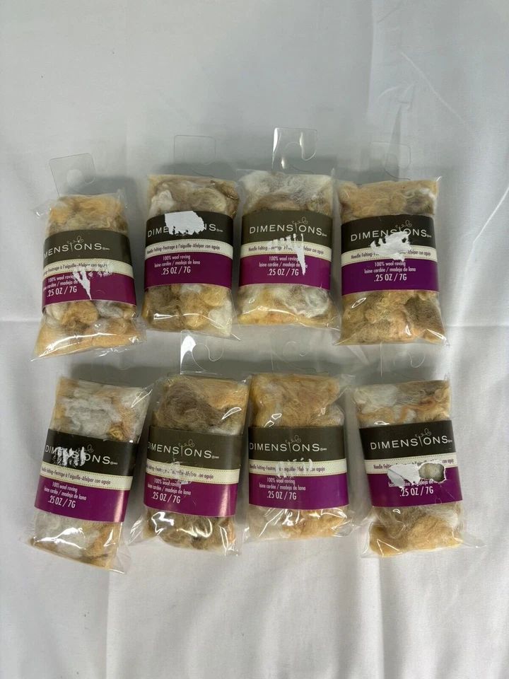 8 Naturals Curly Roving Felting 100 percent Wool Dimensions Needle .25 ounces - Image 3 of 4