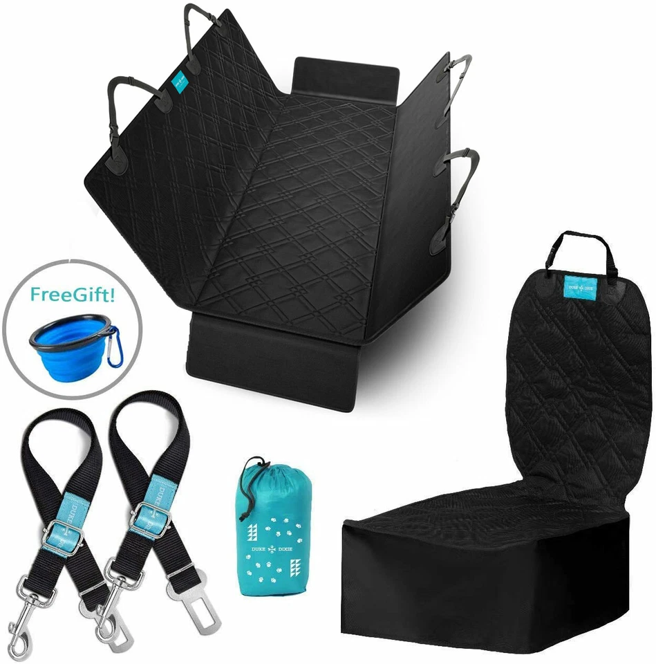 Dog Seat Cover Hammock for Back Seat Durable Waterproof Car Truck Suv Seatbelt - Image 2 of 4