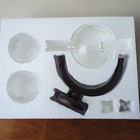 Ingenious Globe Decanter Set Ship Inside Engraved 2 Glasses Funnel Boxed