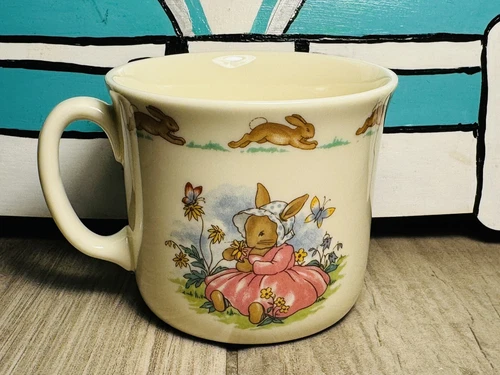 Vintage Bunnykins Boy Girl Rabbit Royal Doulton Child Bone China Cup Mug