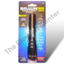 Braun 1800 Lumen Waterproof Rechargeable Tactical Flashlight (NEW) - SHIPS FREE!
