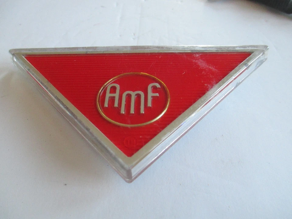 Винтаж 1970-е? AMF боулинг аллея эмблема значок логотип треугольник 02A6 - Изображение 4 из 4