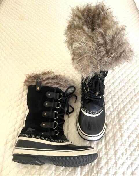 Sorel Gray and Black Waterproof Winter Boots with Faux Fur Cuff Size 7 M s-l400.jpg main image 3