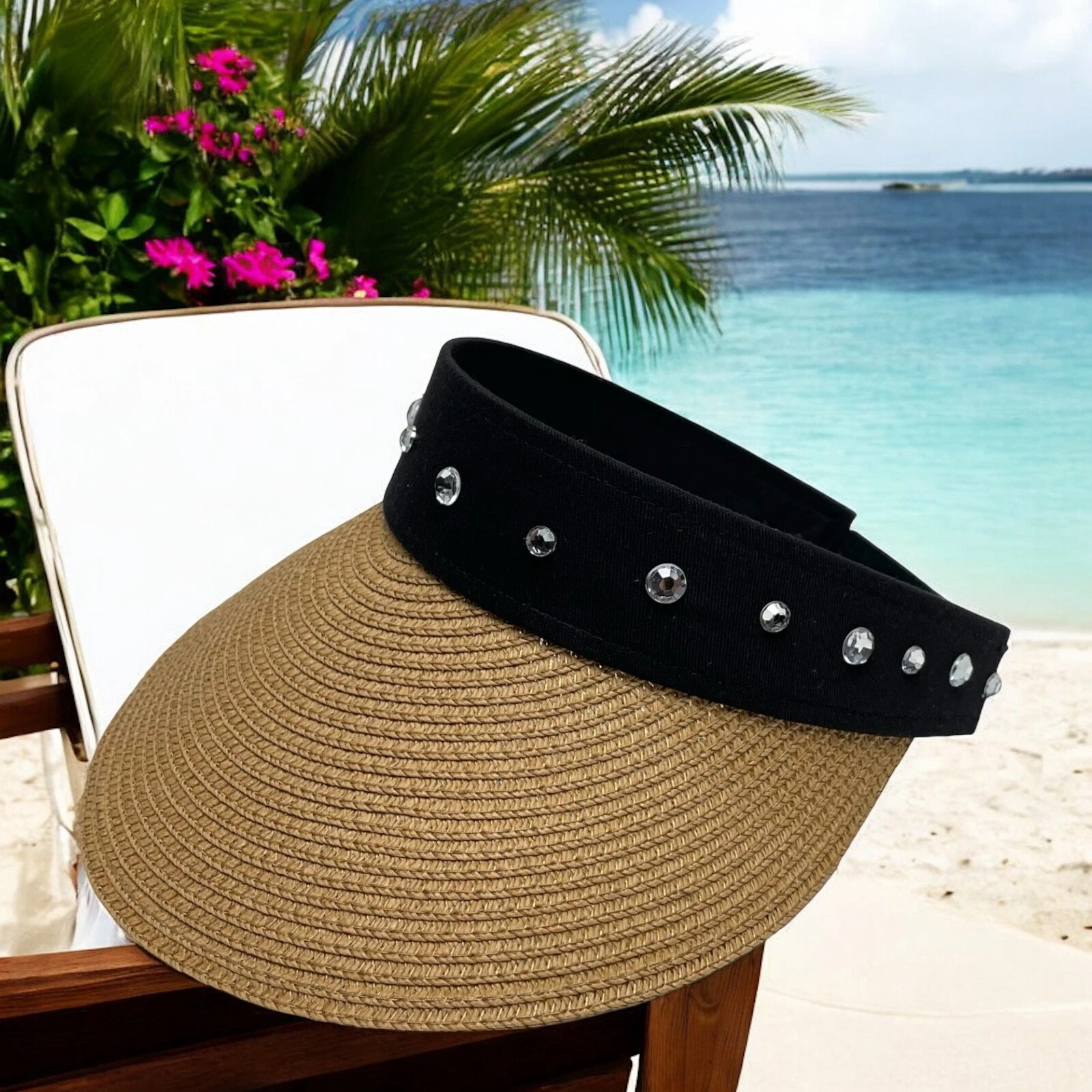 Women’s Adjustable Wide Brim Sun Hat, UV Protection, Beach Visor for Summer