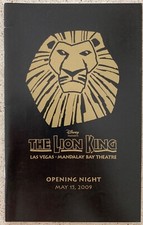 The Lion King  Playbill Thom Sesma Open Nite Mandalay Bay Theater Las Vegas 2009