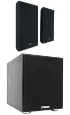 2 Rockville RockSlim Black Home Theater 5.25" 240w Wall Mount Slim Speakers Sub