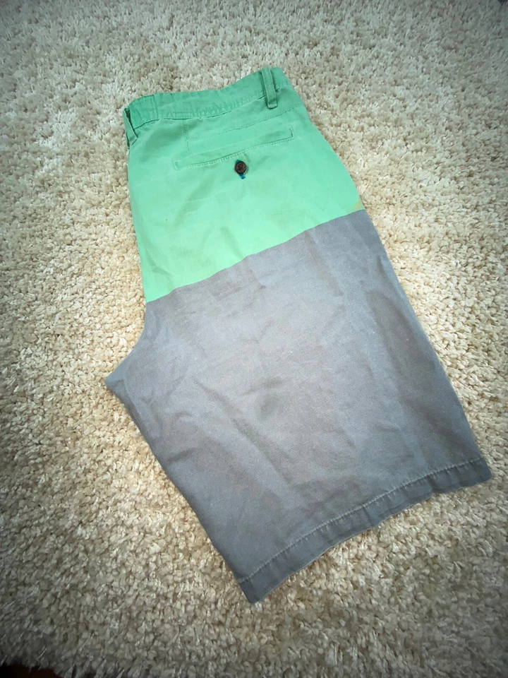 Pantalones Cortos Informales Modernos Diversión Para Hombre Talla 33 Verde Gris 100% Algodón Caqui Foto 3 de 4