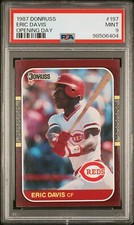 1987 Donruss Opening Day #197 Eric Davis PSA 9