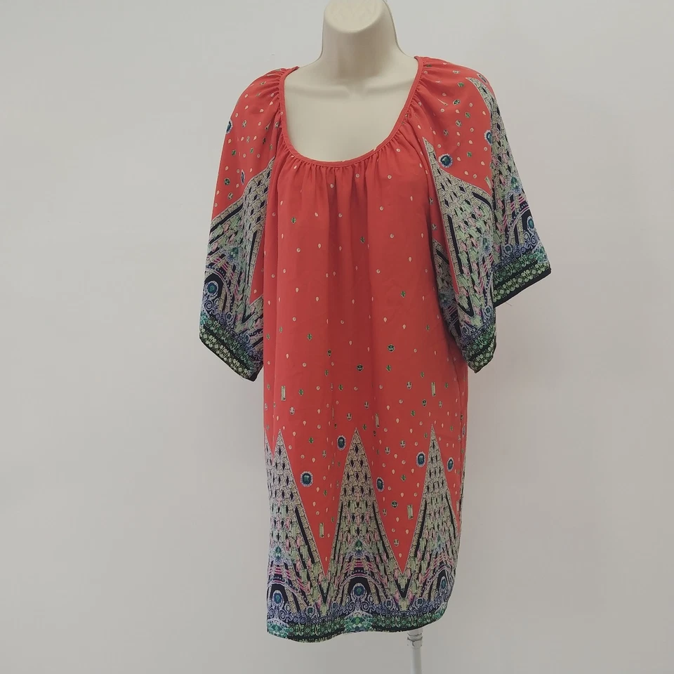 Voom By Joy Han Dress Womens Small Red Green Blue White Short Sleeve Ladies - Image 3 of 4