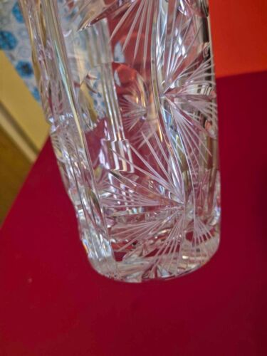Bohemia Kristallglas Vase klar dekorativ beschriftet Vintage verpackt - Bild 6 von 10