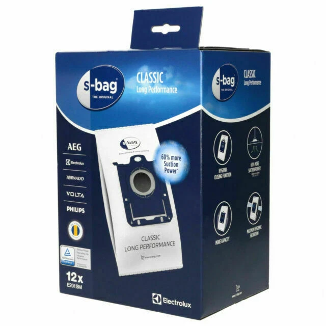 Electrolux E201SM Pack de 12 Sacs d'Aspirateur - Blancs