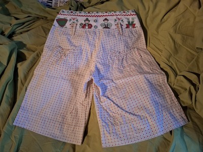 Hose Blutsgeschwister S Stickerei ausgefallen Bermuda Shorts mit Taschen Gürtel