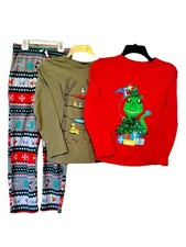 Cat Jack Boys Size 8-10 Clothing Set 2 Long Sleeve Cotton Shirt Sleep Pants