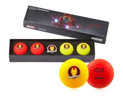 Volvik Marvel Iron Man Super Hero Golf Balls - 4-Pack with Ball Marker