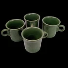 Set Vtg Fiestaware Sage Green Cup Mug Coffee Tea Cocoa Christmas Color Retired